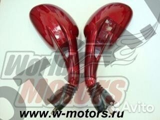 Зеркала (066) пластик каплевидные объемные красные