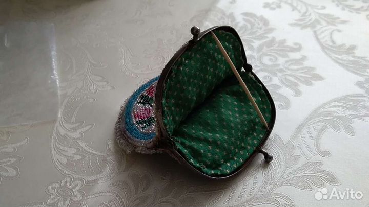 Антикварный кошелек из бисера,19 век