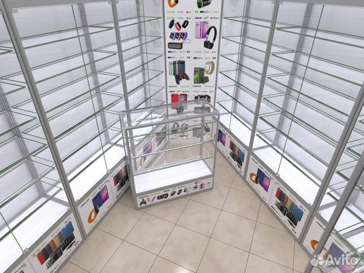 Витрины и прилавки из алюминиевого профиля