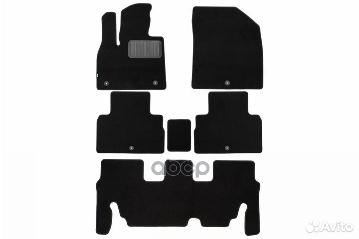 Коврики в салон 6 шт текстиль Premium klever050