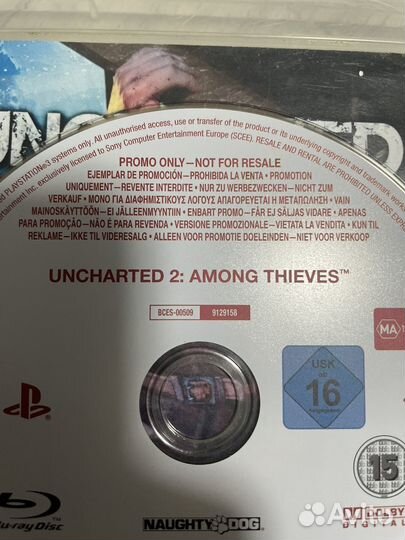 Uncharted 2 ps3 промо диск