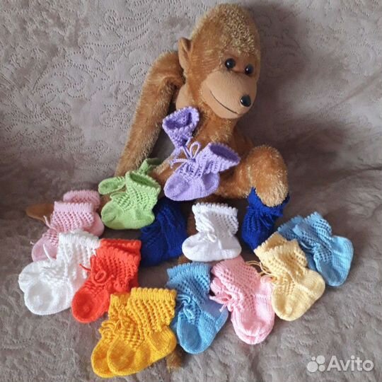 Новые пинетки (носочки) ручной вязки