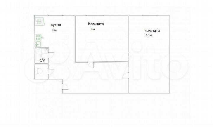 2-к. квартира, 40 м², 1/5 эт.