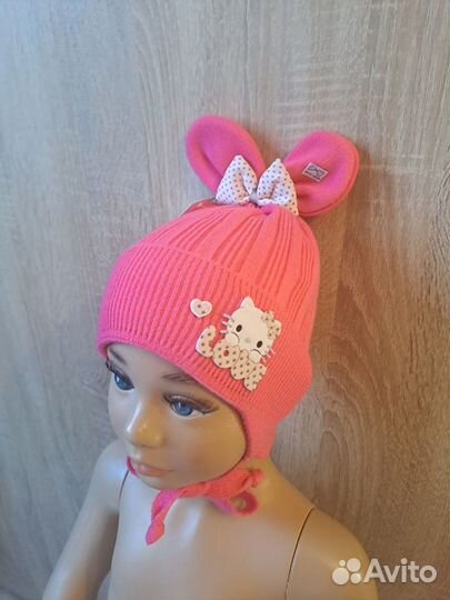 Детская шапочка для девочки на осень от 2хдо 4лет
