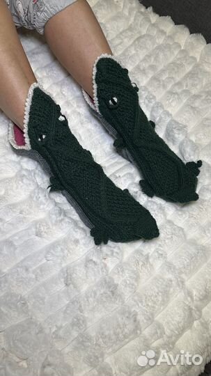 Вязаные звери носки звероноски