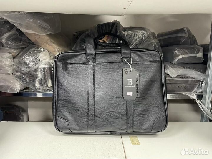 Мужская кожаная сумка портфель для ноутбука и доку