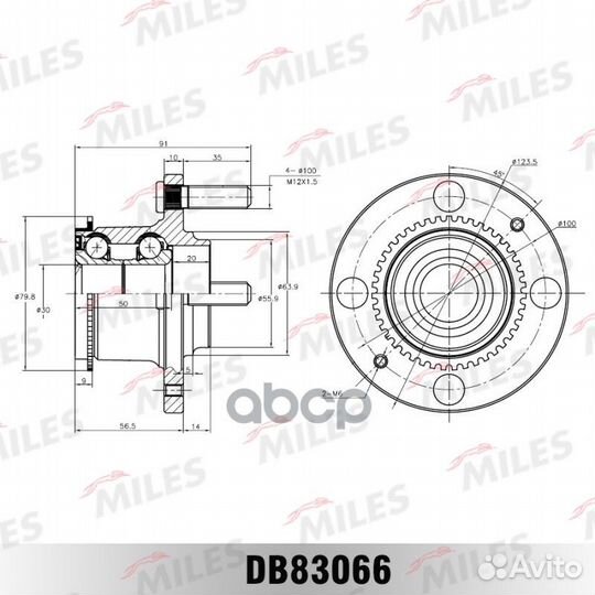 Ступица miles DB83066 mitsubishi lancer IX 03-11