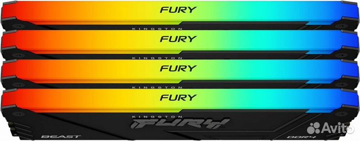 128Gb DDR4 3600MHz Kingston Fury Beast Black RGB