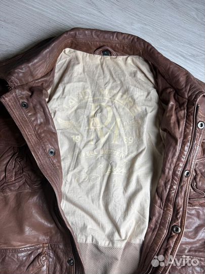 Мужской кожаный бомбер 54 56