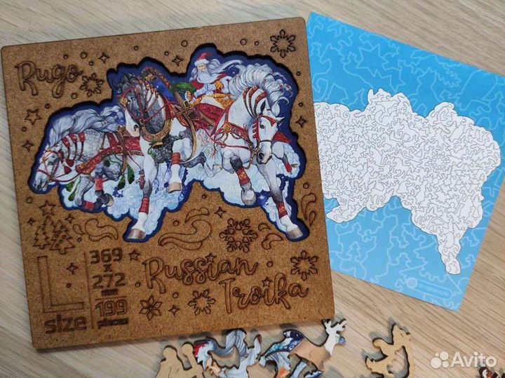 Новогодний деревянный пазл Rugo 