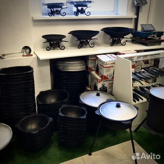 Казан чугунный узбекский 8л + печь