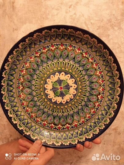Блюдо для декора. Узбекская керамика. Ручная раб