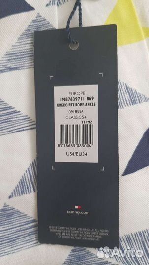 Новые Брюки Чиносы Tommy Hilfiger