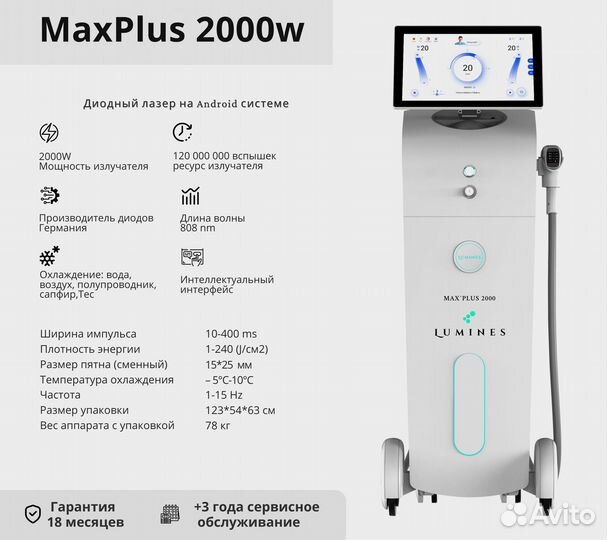 Аппарат для эпиляции Люминес. Max’Plus 2000 Вт