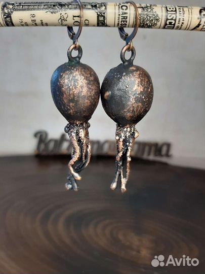 Серьги медные