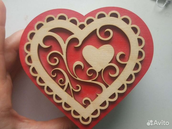 Шкатулки деревянная Сердце, шкатулка пластик СССР