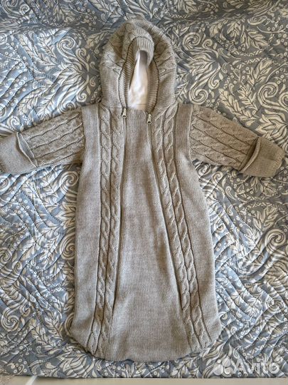 Комбинезон - конверт вязаный для новорожденных