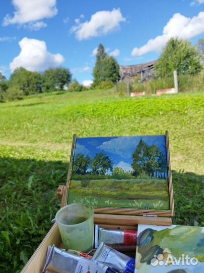 Картина маслом, летний пейзаж
