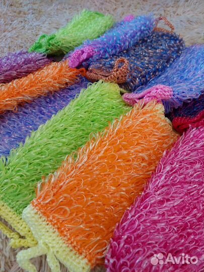 Мочалка ручной работы в 2 нити
