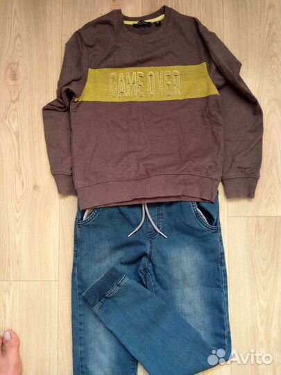 Одежда для мальчика (джинсы, кофты) 116-128 р-р