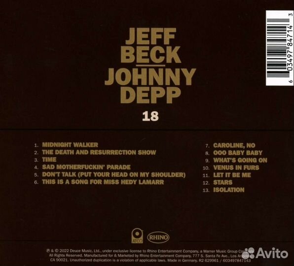 Jeff Beck & Johnny Depp - 18 (1 CD)