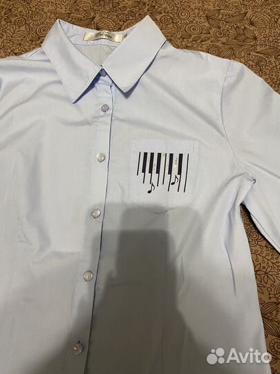 Рубашка голубая на девочку