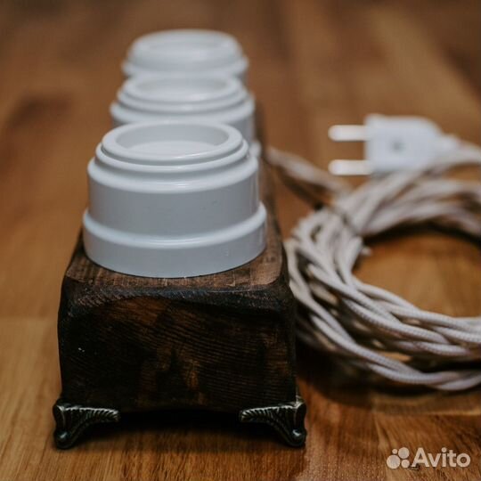 Удлинитель электрический ретро бежевый 3 розетки