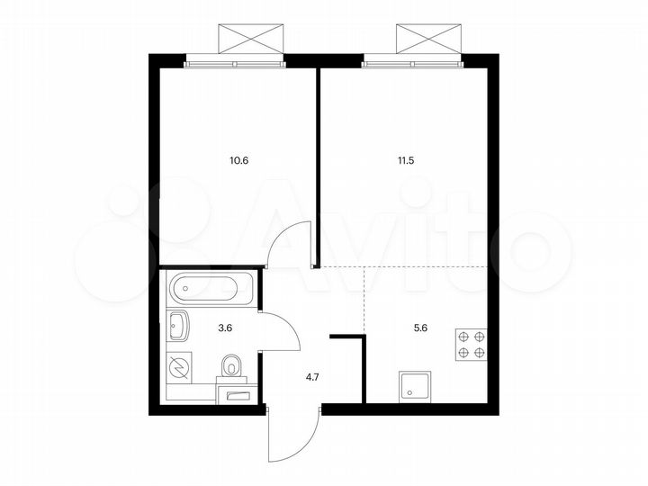 2-к. квартира, 36 м², 23/24 эт.