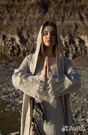 Льняная мантия бохо