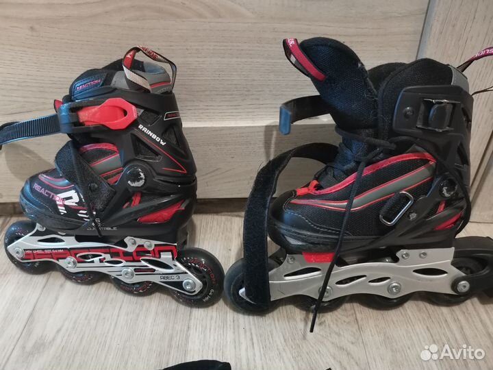 Роликовые коньки детские р. 26-31 + комплект защит