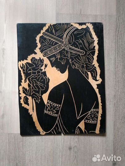 Панно винтаж 70е гг ручная работа