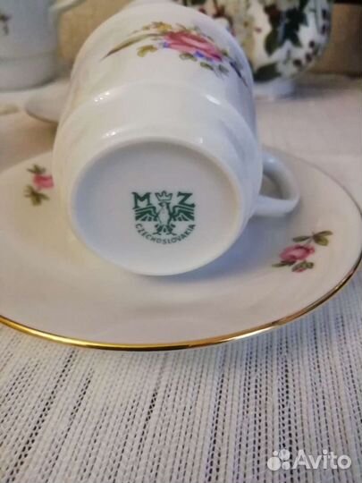 Кофейный сервиз Мейсовский букет Moritz Zdekauer