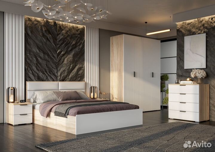 Спальня Норд софт пломбир Сонома