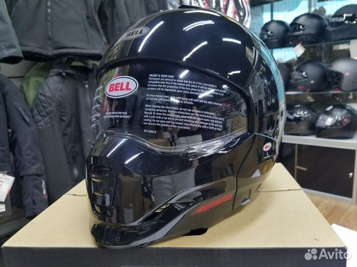 Мотошлем модульн Bell Broozer Solid черн глянец рL