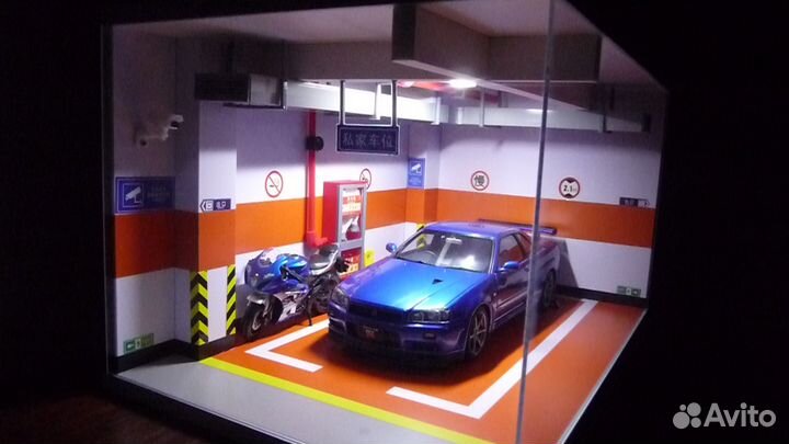 Диорама Модель гараж парковка 1:18