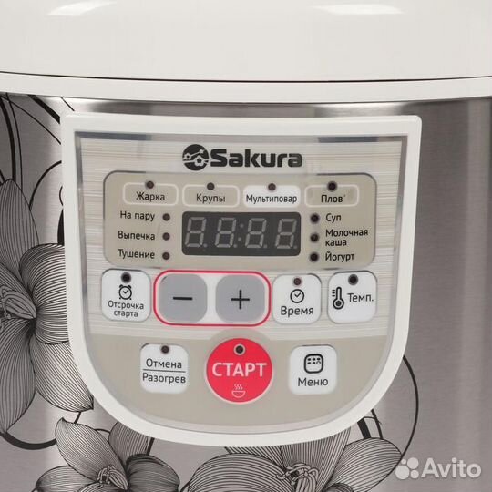 Мультиварка Sakura SA-7753W, 800 Вт, 5 л, 37 прогр