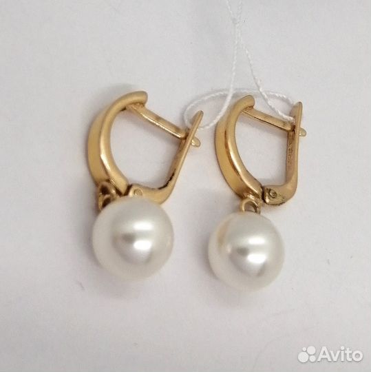 Серьги / 3,65г / Золото585 / жемчуг