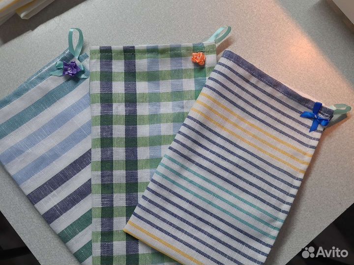 Кухонные полотенца полульняные,хлопковые