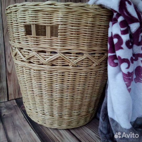 Большая корзина плетеная из эколозы.Корзину можно