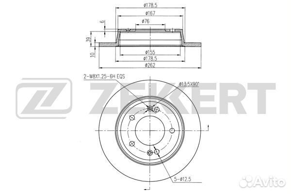 Диск тормозной задний Ceed/i30/Creta/Elantra/Soul