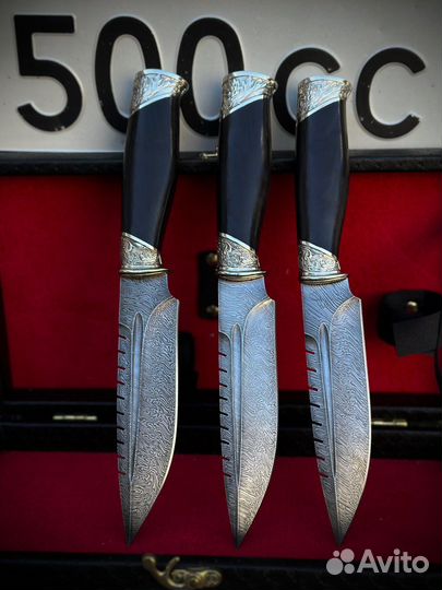 Нож охотничий из дамасской стали