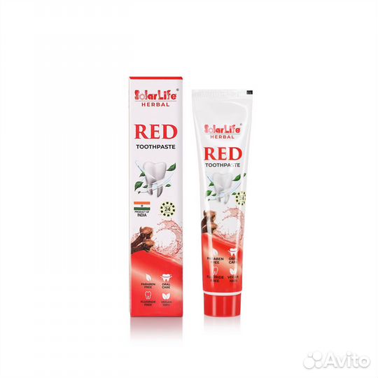 Зубная паста RED,neem,мiswak,charcoal.(индия)