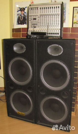 Колонки Dj-Tech 1600W 2ш Микшер-Усилитель Микрофон