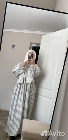 Платье льняное длинное, мусульманское платье