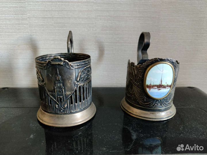 Подстаканник СССР мельхиор Кремль Ленмальер Аврора