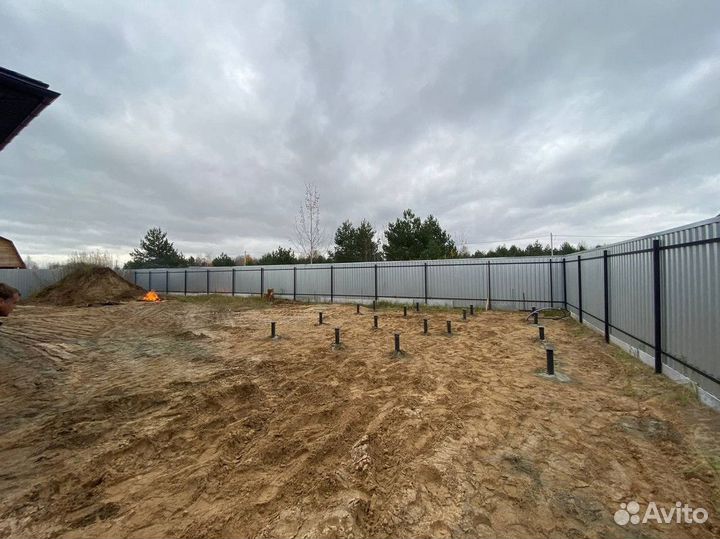 Фундамент / Винтовые сваи / Монтаж винтовых свай