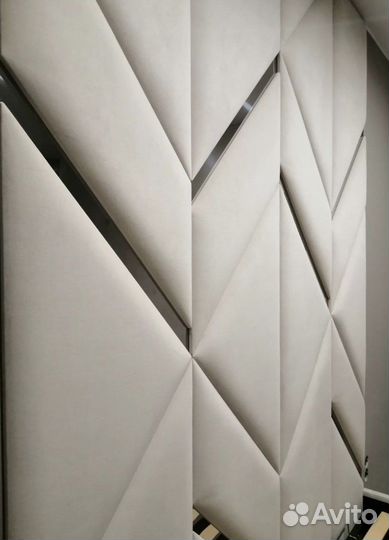 Мягкие стеновые панели с кроватью