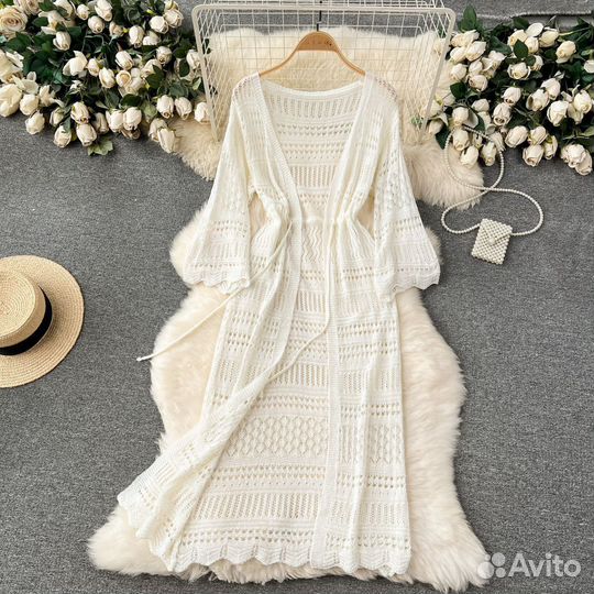 Кардиган женский длинный