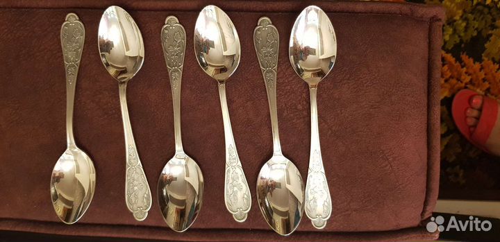 Ложки десертные посеребренные