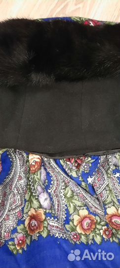 Капор с мехом норки утепленный